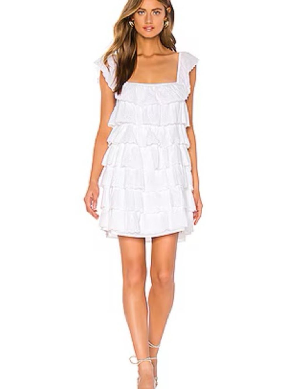 Show Me Your MuMu White Ruffle Tiered Mini Dress